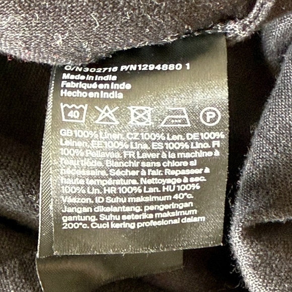 COS Linen Midi Shirt Dress Women’s Large Black 100% Linen Relaxed Fit Vacation - Picture 6 of 9